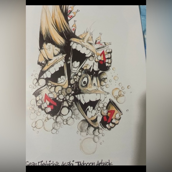 Sean Dietrich Artwork ASAHI TYPHOON Anime Manga Metal Poster Sign NEW RARE - Picture 3 of 6